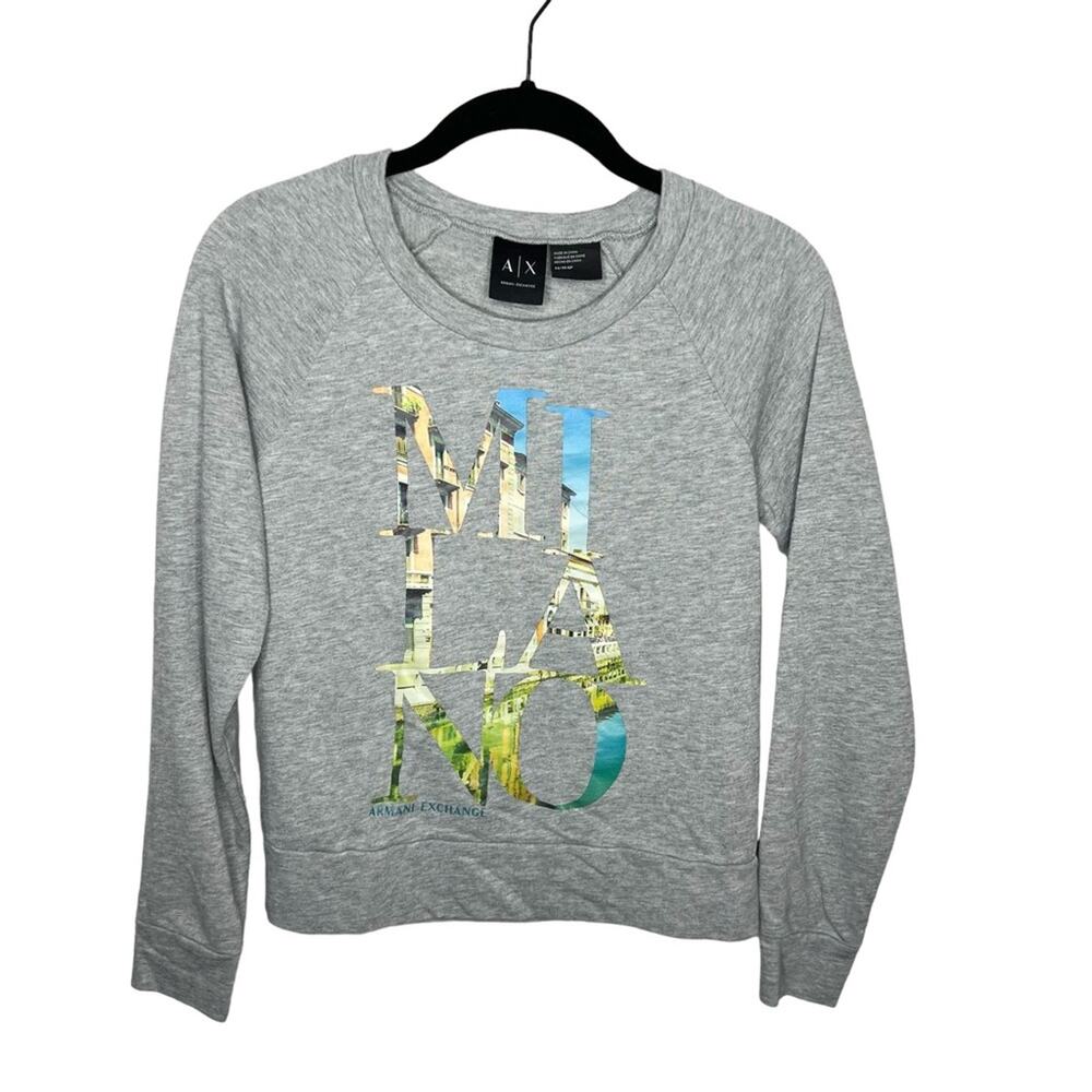 A/X ARMANI EXCHANGE / gray Milano graphic crewneck sweatshirt / XS